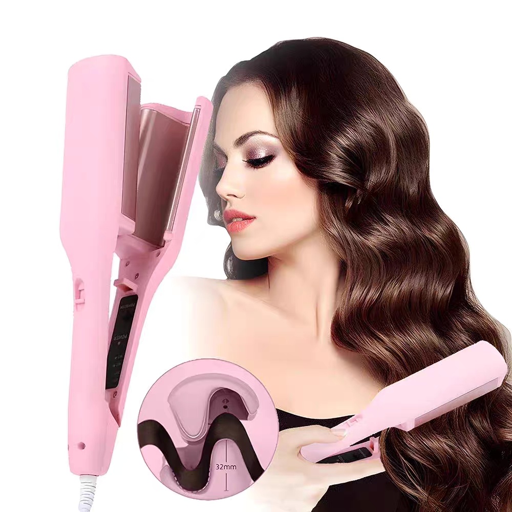 32mm Deep Wave Hair Curler β 4 Temperature Settings | Soft Pink - Image 3