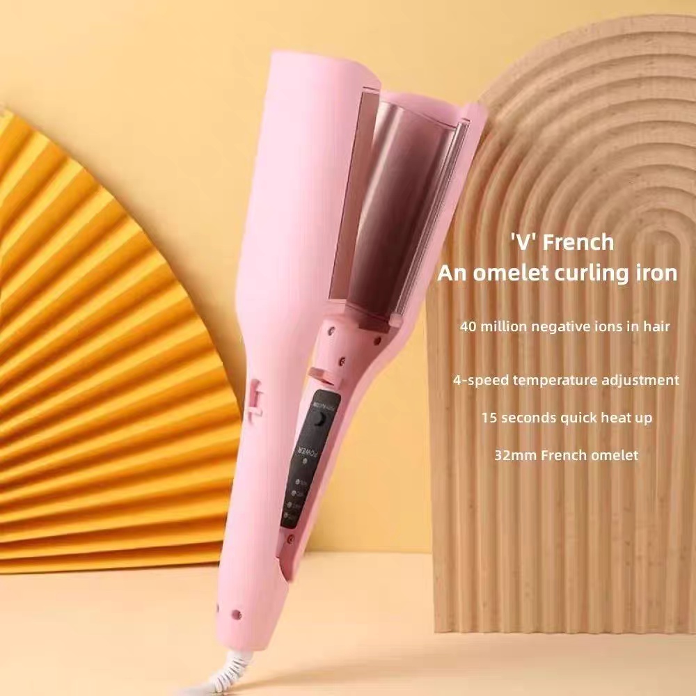 32mm Deep Wave Hair Curler β 4 Temperature Settings | Soft Pink - Image 4