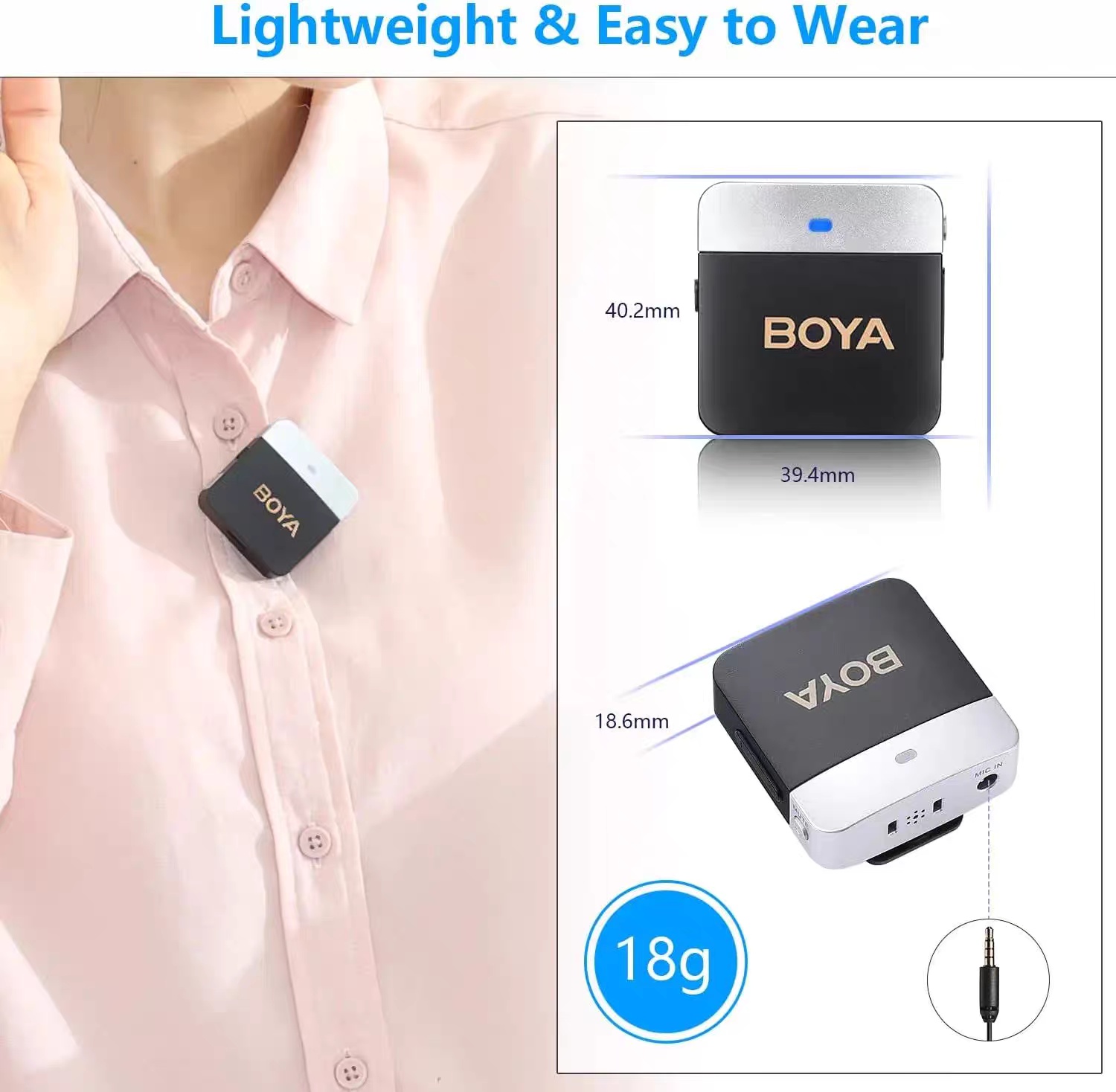 BOYA BY‑M1V Series – 2.4GHz Dual‑Channel Wireless Lavalier Microphone - Image 13
