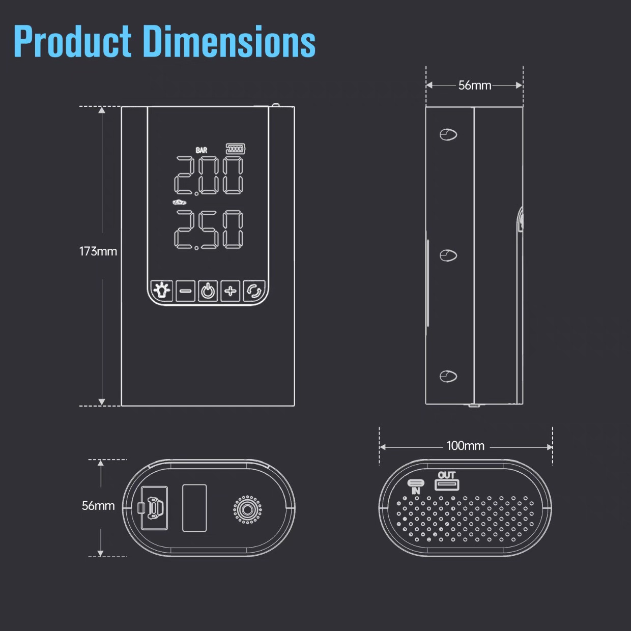 4-in-1 Portable Car Jump Starter – With Air Compressor & Inflator Pump - Image 5