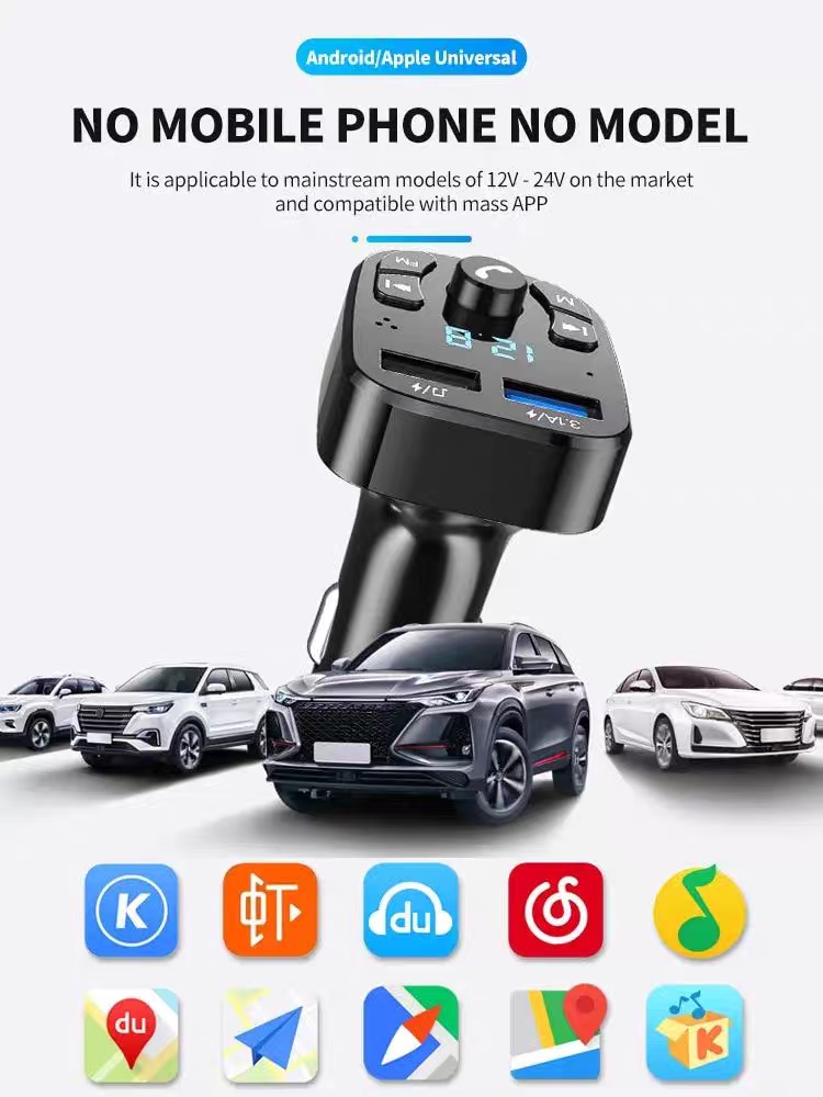 Car Mp3 Player Dual Usb Fast Charger Fm Bluetooth Receiver B - Image 6