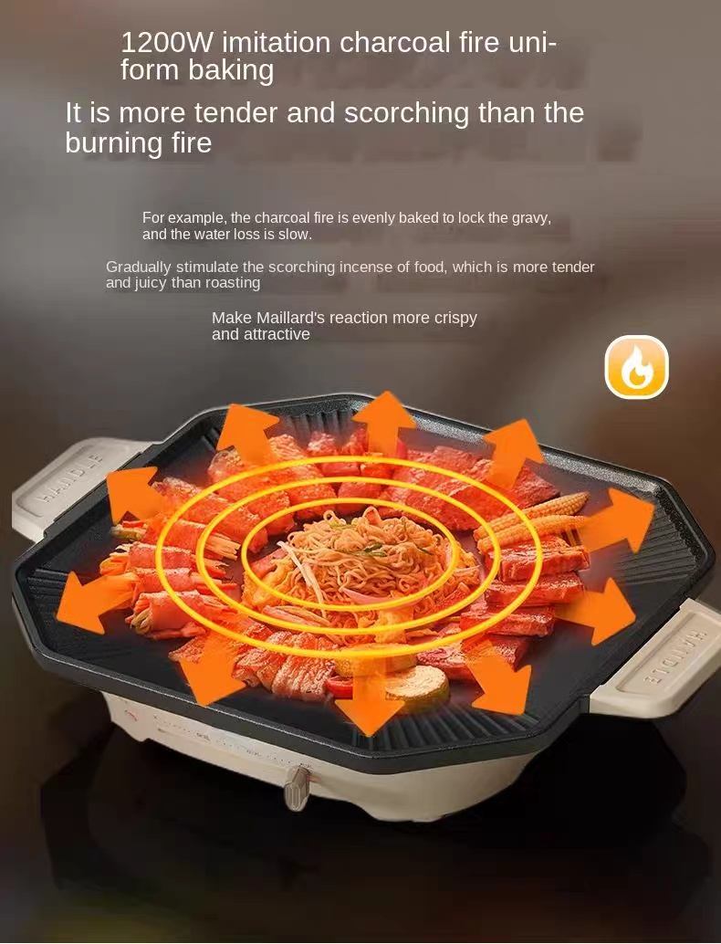 220V Electric Grill Pan – Smokeless Household BBQ Plate - Image 4
