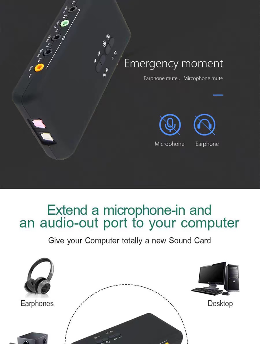 USB External Sound Card โ Plug & Play Audio Adapter - Image 4