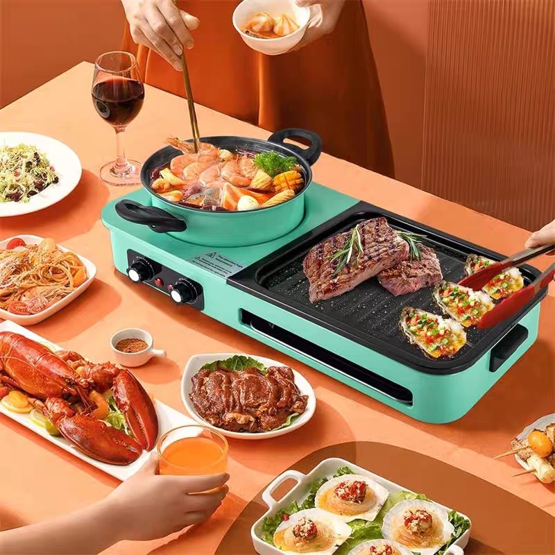 3-in-1 Korean Electric Hot Pot & BBQ Grill β Ramen, Soup, and Grill in One