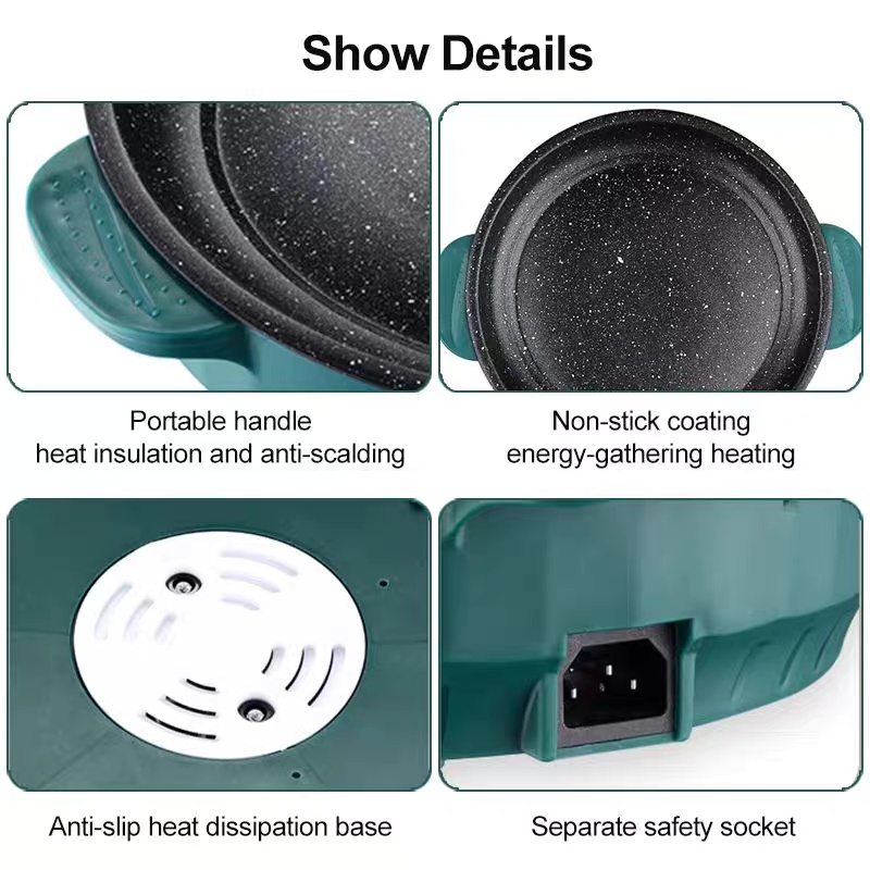 Electric MultiCooker Frying Pan β 25.8cm (Green) - Image 9
