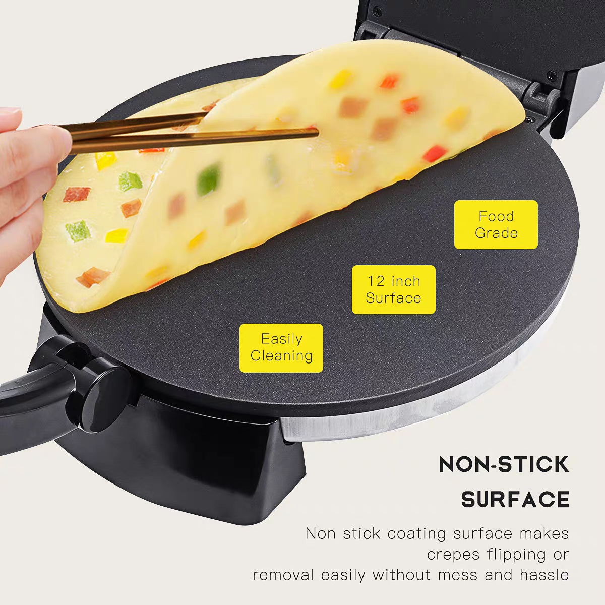 Roti Cake Maker – Electric Crepe & Flatbread Machine - Image 2