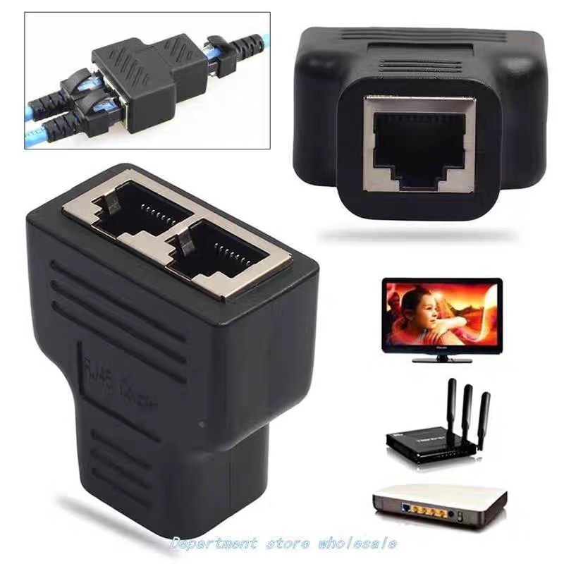 RJ45 Splitter Adapter β 1 to 2 Dual Female LAN Port - Image 2