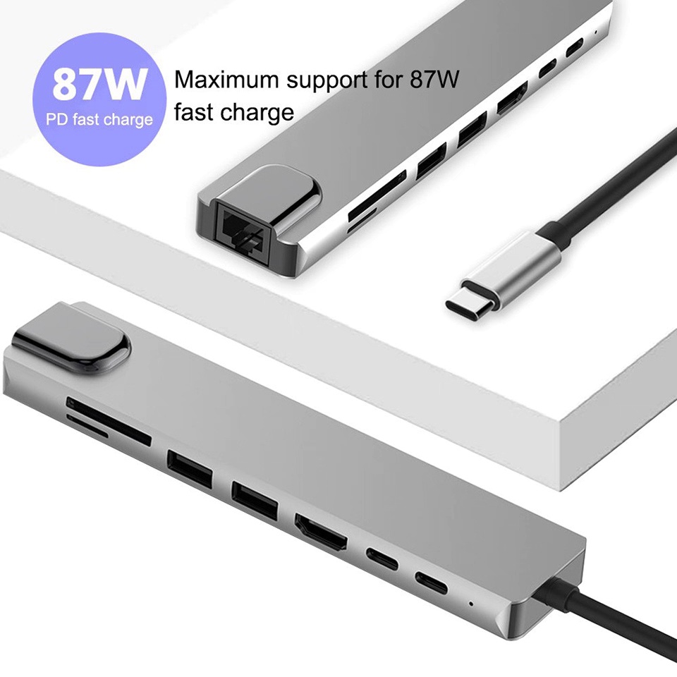 UGOURD USB-C 8-in-1 Docking Station β HDMI 4K @30Hz + USB 3.0 Hub - Image 3