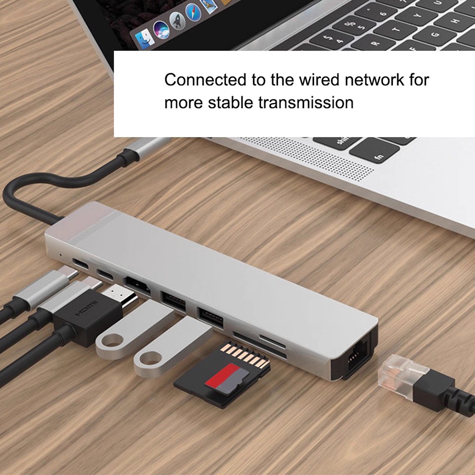 UGOURD USB-C 8-in-1 Docking Station β HDMI 4K @30Hz + USB 3.0 Hub - Image 4