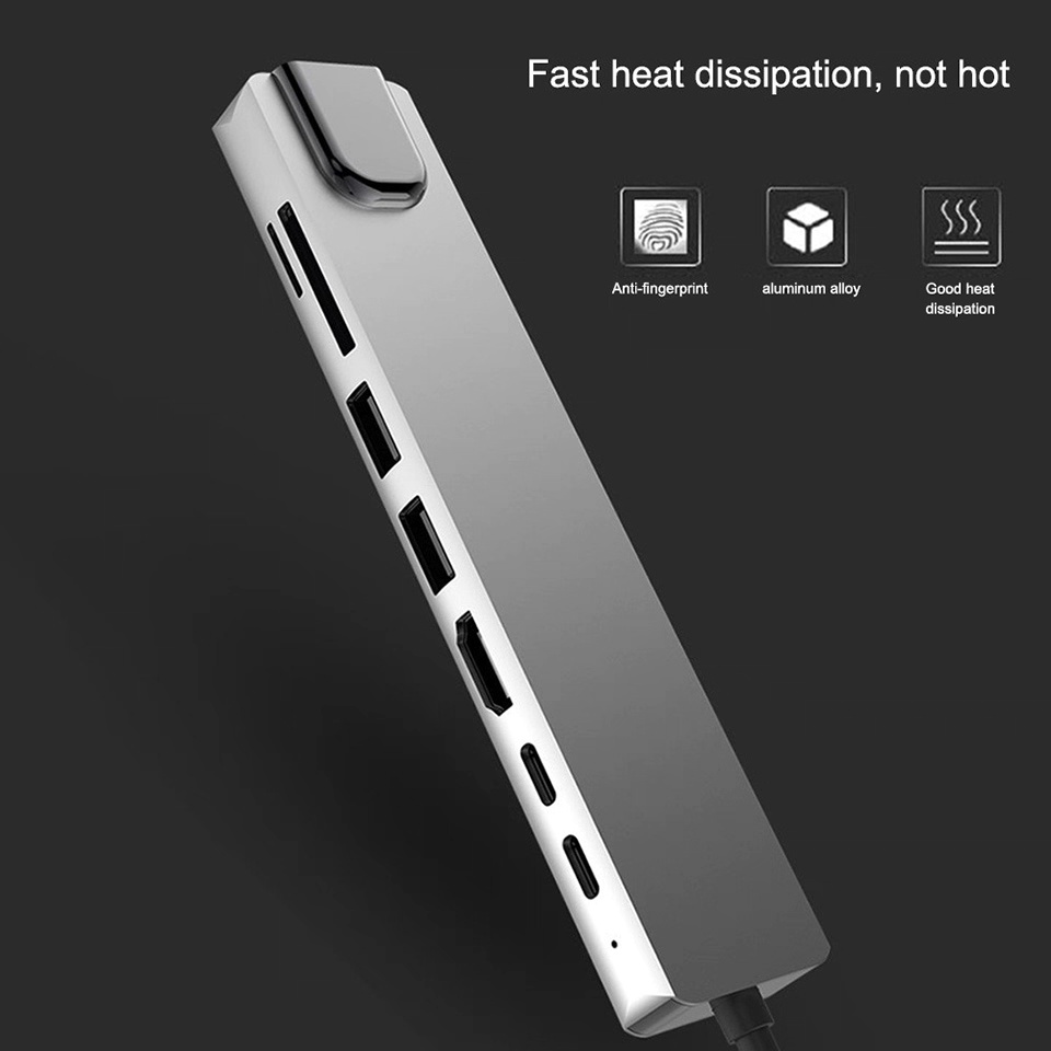 UGOURD USB-C 8-in-1 Docking Station β HDMI 4K @30Hz + USB 3.0 Hub - Image 7
