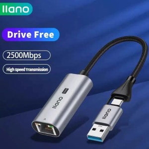 LLANO USB 3.1 Type-C to Ethernet Adapter – Gigabit RJ45 LAN Network Adapter