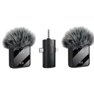 F11-2 Dual Wireless Lavalier Microphones – Clip-On Lapel Mics for Clear Audio Recording