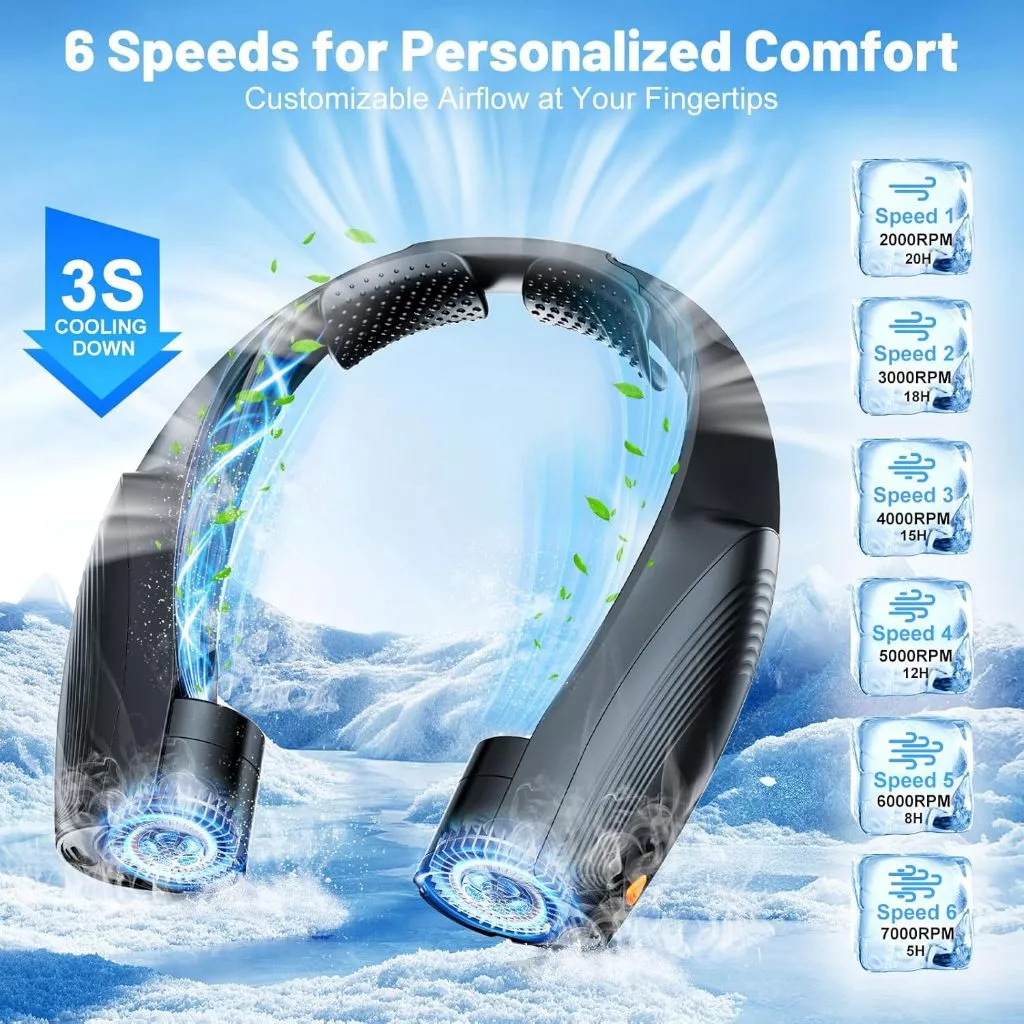Portable Hands-Free Neck Fan – Stay Cool Anywhere - Image 4