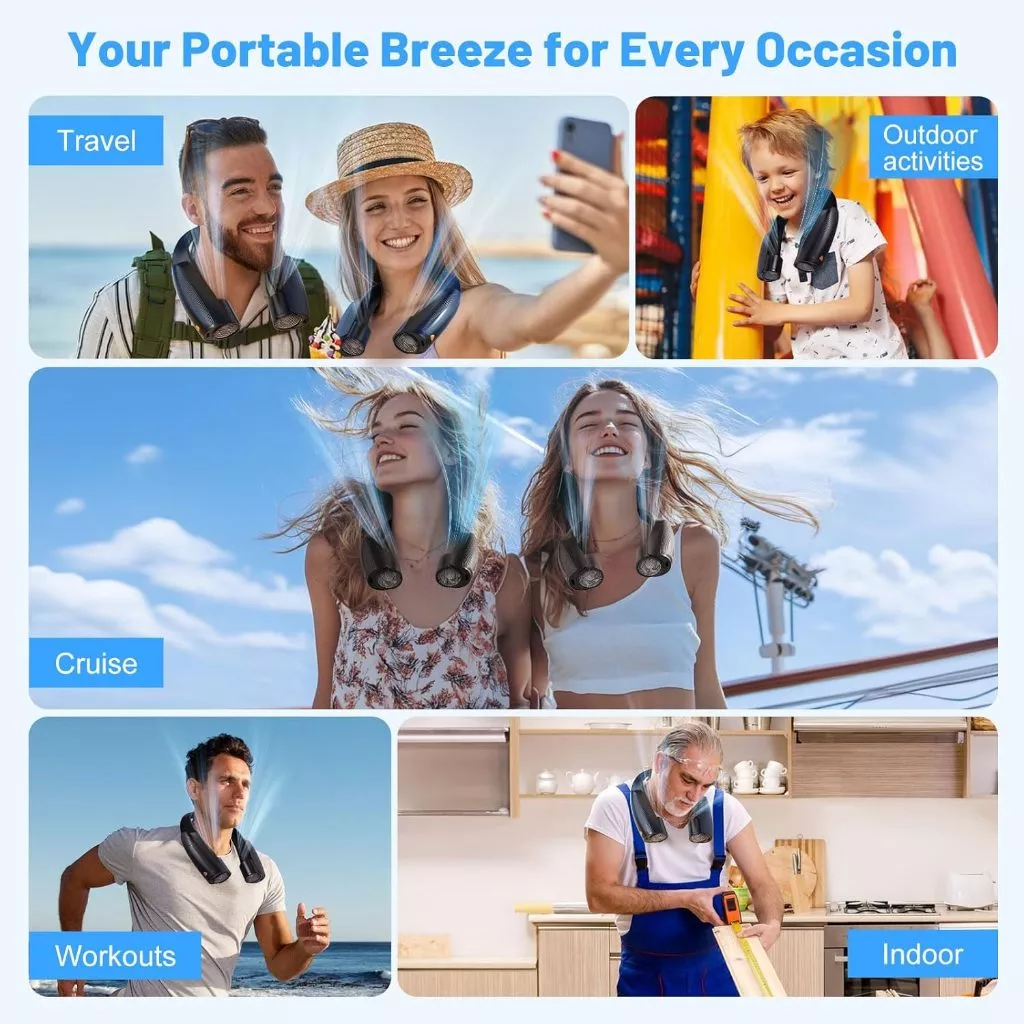 Portable Hands-Free Neck Fan – Stay Cool Anywhere - Image 6