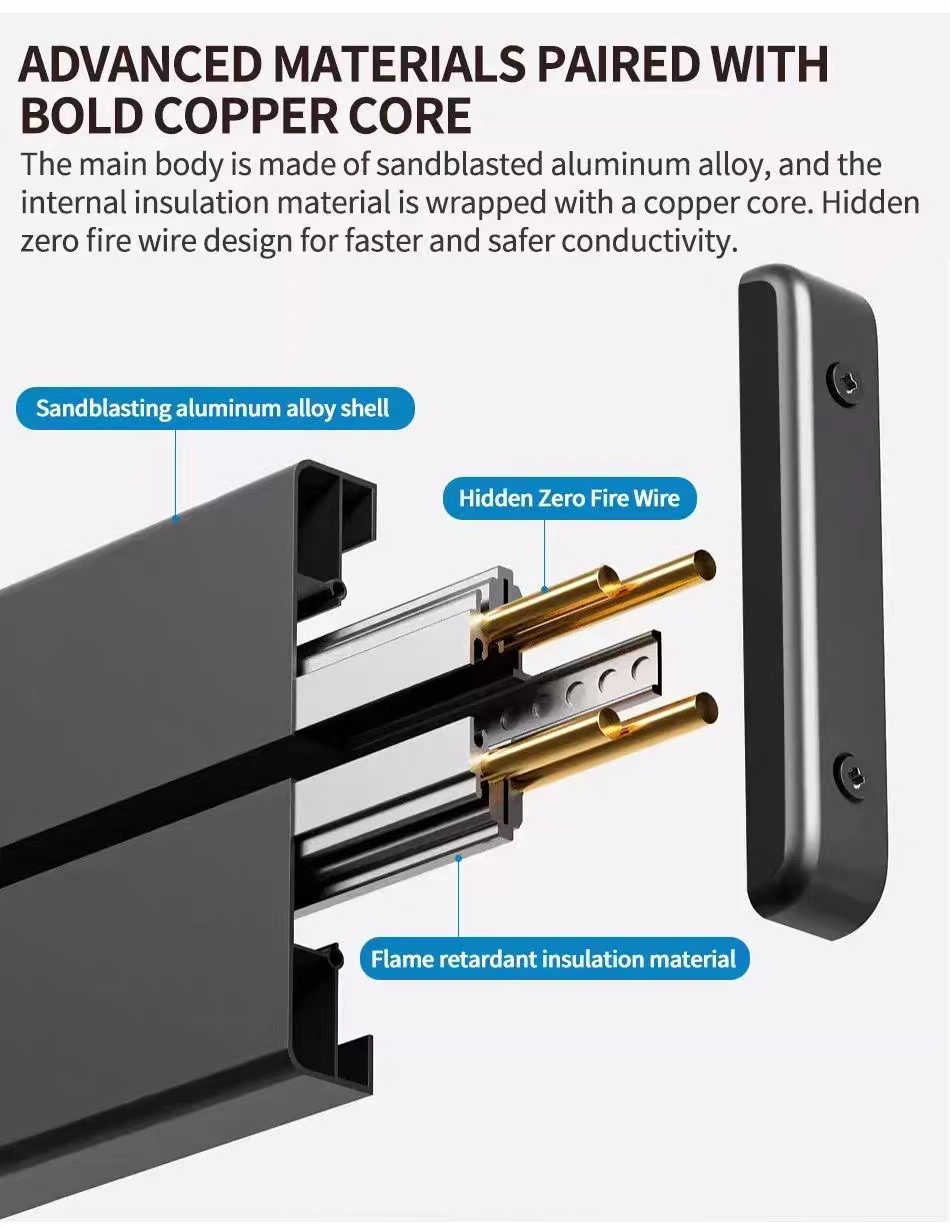 5 Pcs Movable Track Socket – Smart Sliding Power Strip for Home & Office | Modular Design with USB & Plug Outlets - Image 8